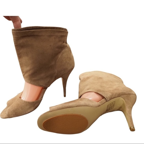 Eden Shoes sz 39 US 9 tan suede open toe heeled shooties - Picture 11 of 15
